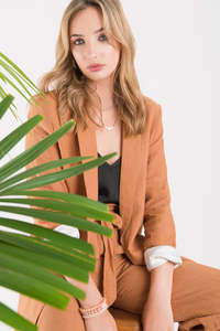 Linen Love: Linen Blazer - Cinnamon