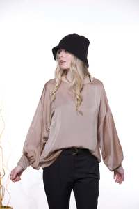 Cuff Sleeve Top - Tan