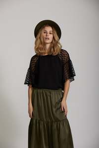 Summer Wedding: Raglan Gather Top - Black