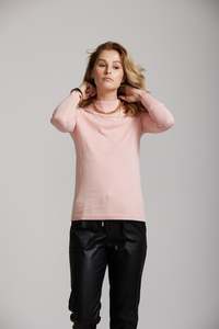 Long Sleeve Tops: Turtle Neck - Blush