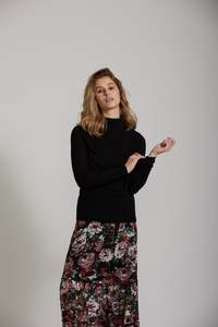 Long Sleeve Tops: Turtle Neck - Black