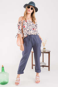 Mid Sleeve Tops: Chloe Top - Blush print