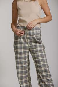 Culottes: Maya Pant - Grey Plaid print