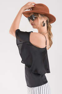 The Summer Sale: Ruffle Cami - Black