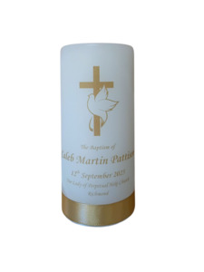 Candles: Baptism Candle 14cm: Design 3