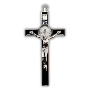 Crucifix: Silver Plated with Enamel Inlay (5.5cm x 11cm)