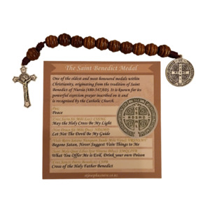 Rosaries: St Benedict Medal Pocket Rosary - One Decade