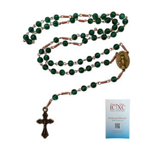 Rosaries: SJB Handmade Rosary - Emerald Glass