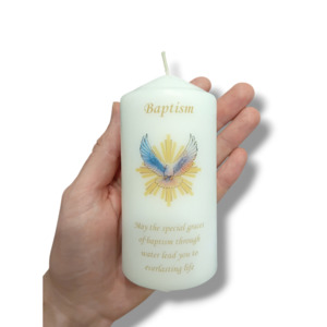 Candles: Baptism Candle 12cm: Dove