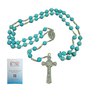 Rosaries: SJB Handmade Rosary - Aqua Blue 1