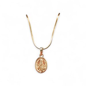 Miraculous Medal Gold Plated (Medal: 1.2cm) on 45cm Chain