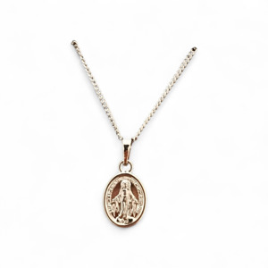 Miraculous Medal Silver Plated (Medal: 1.2cm) on 45cm Chain