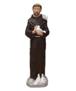 Religious Items: St Francis of Assisi: 29cm Plaster Statue