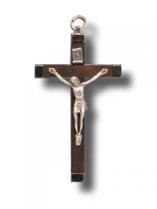 Religious Items: 11cm Crucifix: Wall Brown Metal - Italian