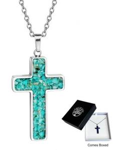 Religious Items: Necklace Cross - Turquoise