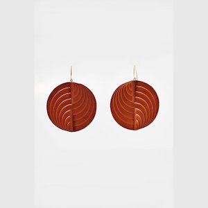 Accessories: Leather Earrings Tan