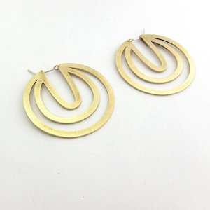 Accessories: Brass Disc Stencil Earring