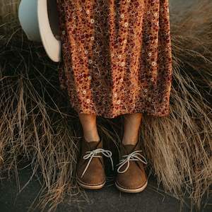 Stok Shoes: Lace Up Desert Boot - Grey Veldskoen
