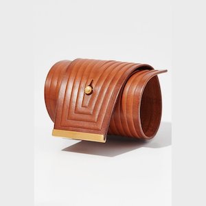 Bracelets: Leather Linear Wrap Cuff Bracelet Tan
