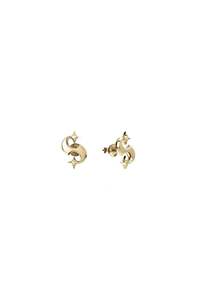 VEILED HEARTS STUD EARRINGS - 18K GOLD PLATED