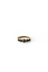 Gold: HALO CLUSTER RING ONYX - 9K GOLD