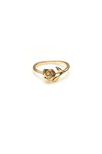Gold: STEM ROSE RING - 9K GOLD