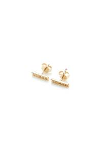 TINY STOLEN BAR EARRINGS - 9K GOLD