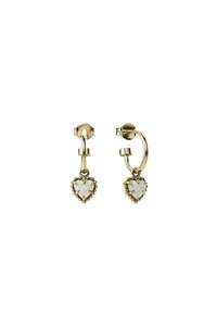 DAHLIA'S HEART ANCHOR SLEEPERS BELLO OPAL - GOLD PLATED