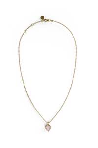 Love Claw 1: LOVE CLAW NECKLACE ROSE QUARTZ - GOLD PLATED