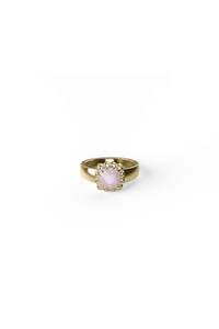 Love Claw 1: BABY CLAW RING ROSE QUARTZ - GOLD PLATED