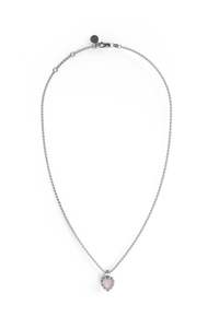 Rose Quartz: LOVE CLAW NECKLACE ROSE QUARTZ