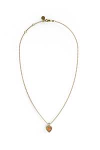 Gold Plated Rings 1: LOVE CLAW NECKLACE CITRINE - GOLD PLATED