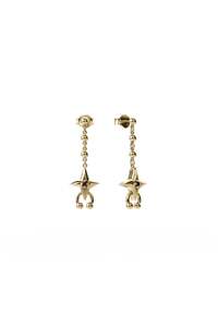 Gold Plated Earrings: COSMIC PUNK DROP EARRINGS - GOLD PLATED