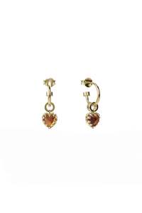 LOVE CLAW ANCHOR EARRINGS CITRINE - GOLD PLATED