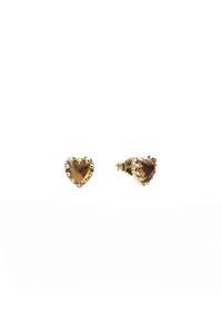 LOVE CLAW EARRINGS CITRINE - GOLD PLATED