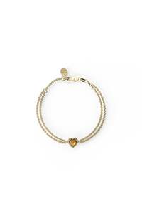 Gold Plated Bracelets: LOVE CLAW BRACELET CITRINE - GOLD PLATED