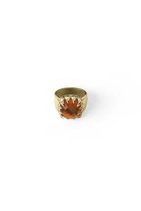 CLAW RING CITRINE - GOLD PLATED