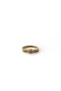Gold Plated Rings: HALO CLUSTER RING CITRINE - GOLD PLATED