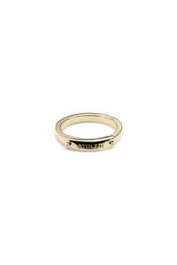 Gold Plated Rings: BOLTED BAND RING NARROW GOLD PLATED