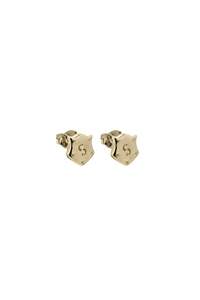 Gold Goldplated: SHIELD STUD EARRINGS - 18K GOLD PLATED