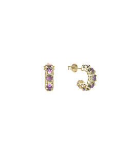 HALO CLUSTER EARRINGS MYSTIC QUARTZ - GOLD PLATED