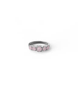 HALO CLUSTER RING ROSE QUARTZ