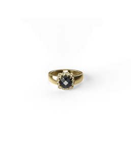 BABY CLAW RING ONYX - GOLD VERMEIL