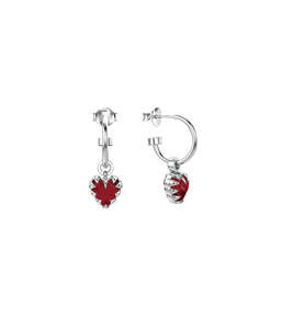 LOVE CLAW ANCHOR EARRINGS GARNET