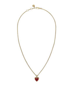 LOVE CLAW NECKLACE GARNET - GOLD PLATED