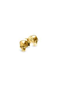 TINY BABY SKULL EARRINGS - YELLOW GOLD PLATED
