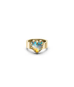 LOVE CLAW RING BELLO OPAL - GOLD VERMEIL