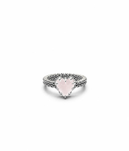 MINI LOVE CLAW RING - ROSE QUARTZ