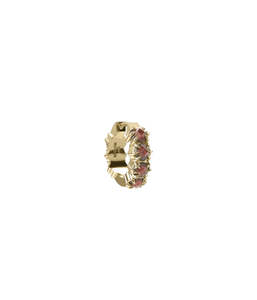 HALO CLUSTER HUGGIE EARRING GARNET- GOLD PLATED - SINGLE