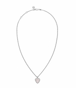 Necklaces: MINI LOVE CLAW NECKLACE ROSE QUARTZ